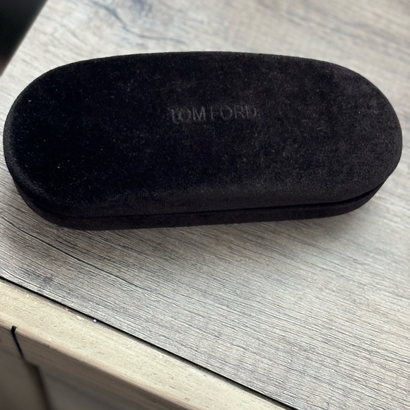 TOM FORD BROWN VELVET monogram lettering on top Sunglass Case HardCover - Picture 8 of 10